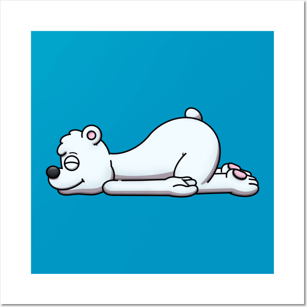 Sleeping Cartoon Polar Bear Wall Art by TheMaskedTooner